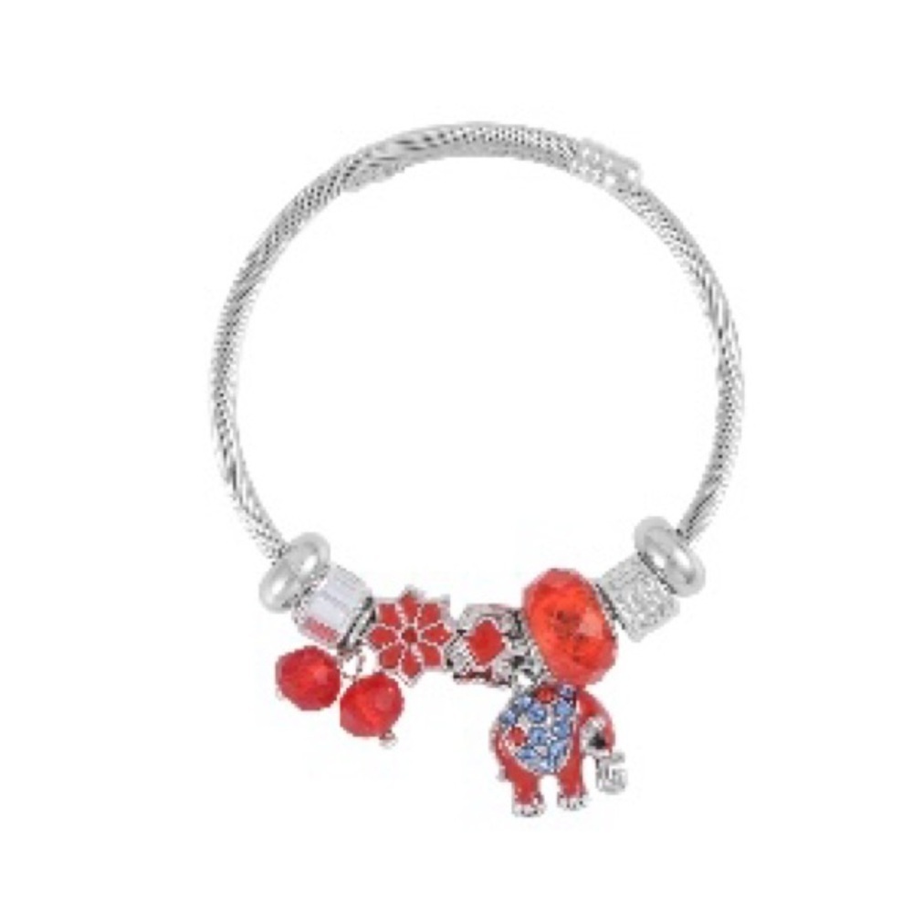 Multi Color Elephant Bracelet. Austrian Crystal, and Multi Gemstone.